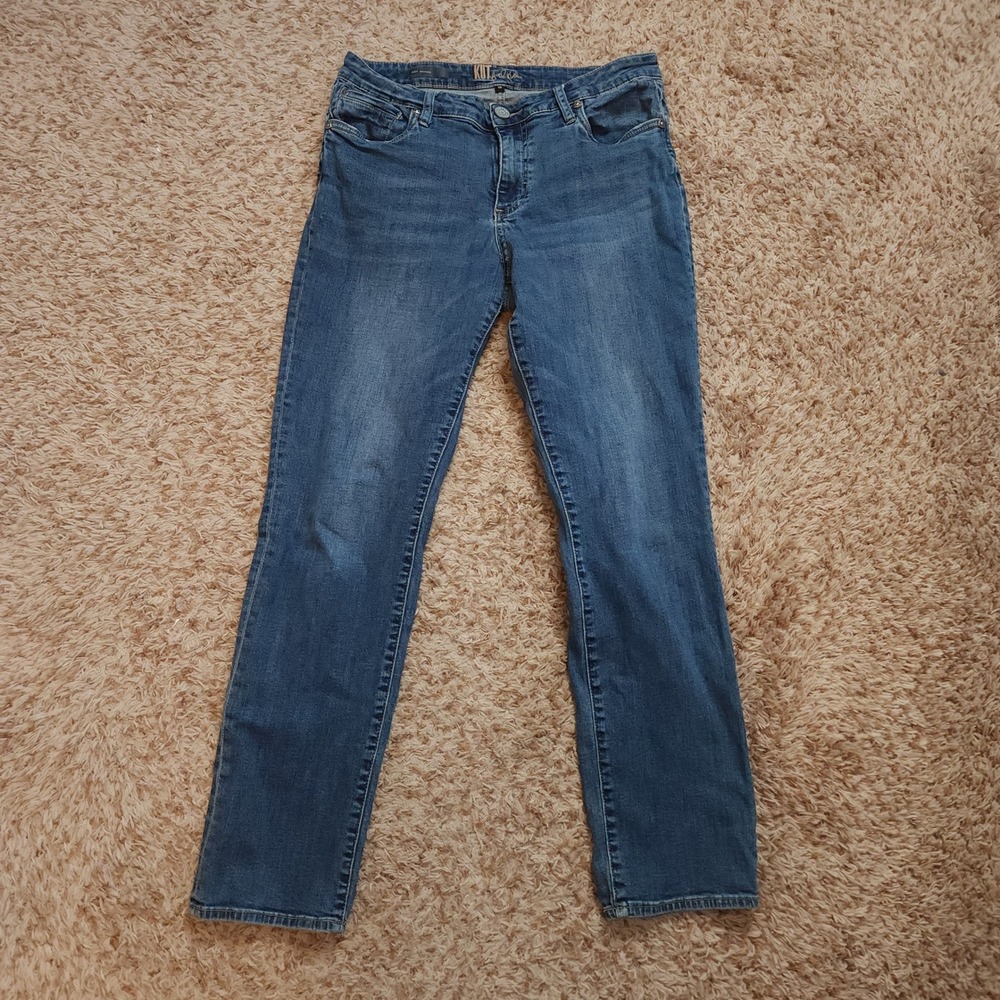 Kut from the Kloth Katy Boyfriend Jeans Womens 10 Blue Medium Wash Straight Leg - Picture 2 of 10